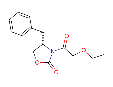 Molecular Structure of 140130-20-7 (2-Oxazolidinone, 3-(ethoxyacetyl)-4-(phenylmethyl)-, (4S)-)