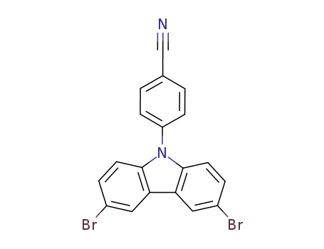 Molecular Structure of 373389-97-0 (4-(3,6-dibromo-9H-carbazole-9-yl)benzonitrile)