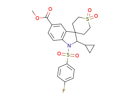 methyl 2-cyclopropyl-1-[(4-fluorophenyl)sulfonyl]-1,2,2',3',5',6'-hexahydrospiro[indole-3,4'-thiopyran]-5-carboxylate 1',1'-dioxide