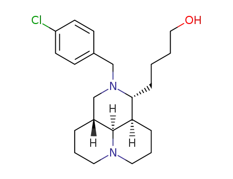 Molecular Structure of 1616292-69-3 (4-((1R,3aR,3a1S,10aR)-2-(4-chlorobenzyl)decahydro-1H,4H-pyrido[3,2,1-ij][1,6]naphthyridin-1-yl)butan-1-ol)