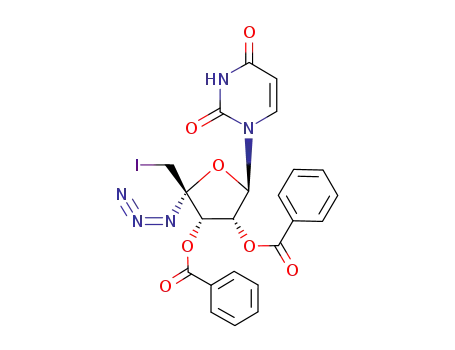 (2S,3S,4R,5R)-2-azido-5-(2,4-dioxo-3,4-dihydropyrimidin-1(2H)-yl)-2-(iodomethyl)tetrahydrofuran-3,4-diyl dibenzoate