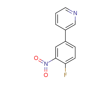 Molecular Structure of 924264-19-7 (Pyridine, 3-(4-fluoro-3-nitrophenyl)-)