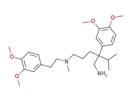 (+/-)-5-<(3,4-dimethoxyphenethyl)methylamino>-2-(3,4-dimethoxyphenyl)-2-isopropylpentylamine