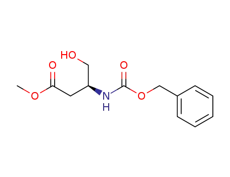 Molecular Structure of 192517-47-8 (Butanoic acid, 4-hydroxy-3-[[(phenylmethoxy)carbonyl]amino]-, methyl
ester, (3S)-)