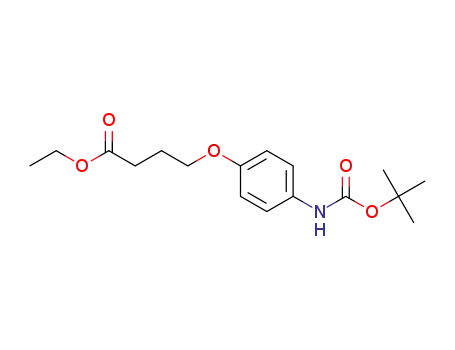 Molecular Structure of 1133001-25-8 (ethyl 4-(4-((tert-butoxycarbonyl)amino)phenoxy)butanoate)