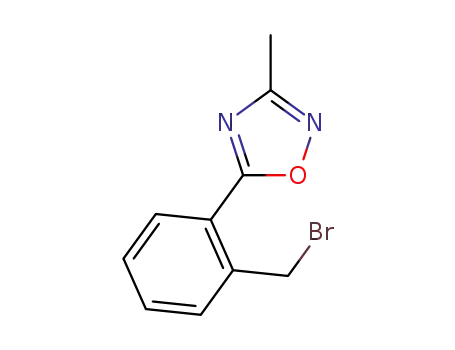 Molecular Structure of 892501-91-6 (5-[2-(Bromomethyl)phenyl]-3-methyl-1,2,4-oxadiazole)
