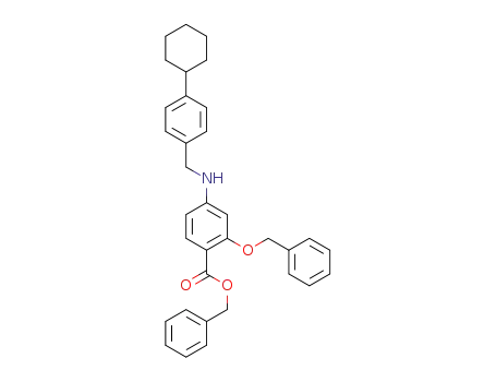 Molecular Structure of 1241833-16-8 (benzyl 2-(benzyloxy)-4-((4-cyclohexylbenzyl)amino)benzoate)