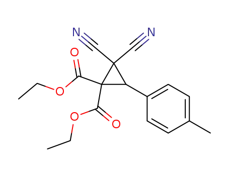 Molecular Structure of 130028-56-7 (2,2-dicyano-3-(4-methylphenyl)cyclopropane-1,1-dicarboxylate de diethyle)