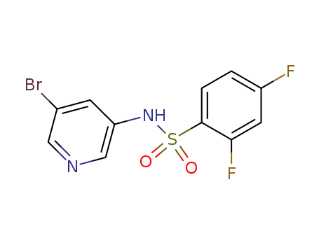 Molecular Structure of 1083326-23-1 (N-(5-broMopyridin-3-yl)-2,4-difluorobenzenesulfonaMide)