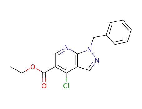1-benzyl-4-chloro-1<i>H</i>-pyrazolo[3,4-<i>b</i>]pyridine-5-carboxylic acid ethyl ester