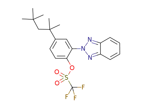 Molecular Structure of 943024-15-5 (trifluoromethanesulfonic acid 2-benzotriazol-2-yl-4-(1,1,3,3-tetramethylbutyl)phenyl ester)