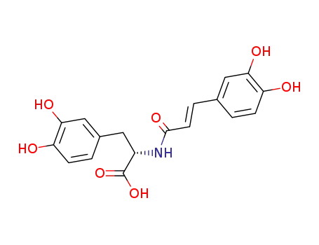 Molecular Structure of 53755-02-5 (N-[3’,4’-Dihydroxy-(E)-cinnamoyl]-3-hydroxy-L-tyrosine)