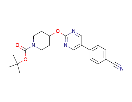 1-Piperidinecarboxylic acid, 4-[[5-(4-cyanophenyl)-2-pyrimidinyl]oxy]-,
1,1-dimethylethyl ester