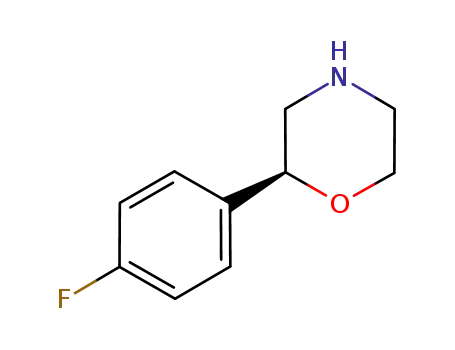 Molecular Structure of 790655-16-2 (Morpholine, 2-(4-fluorophenyl)-, (2S)-)