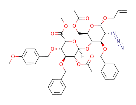 allyl [methyl 2-O-acetyl-3-O-benzyl-4-O-(4-methoxybenzyl)-α-L-idopyranosyluronate]-(1->4)-O-6-O-acetyl-2-azido-3-O-benzyl-2-deoxy-α-D-glucopyranoside