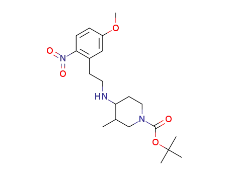 Molecular Structure of 1146733-30-3 (tert-butyl 4-[2-(5-methoxy-2-nitro-phenyl)-ethylamino]-3-methyl-piperidine-1-carboxylate)