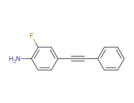 Molecular Structure of 1241745-70-9 (2-fluoro-4-phenylethynyl-phenylamine)