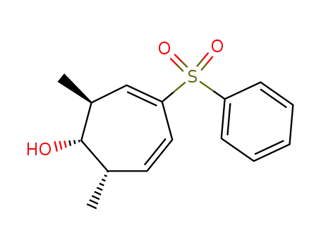 Molecular Structure of 606128-51-2 (3,5-Cycloheptadien-1-ol, 2,7-dimethyl-4-(phenylsulfonyl)-, (1S,2S,7S)-)