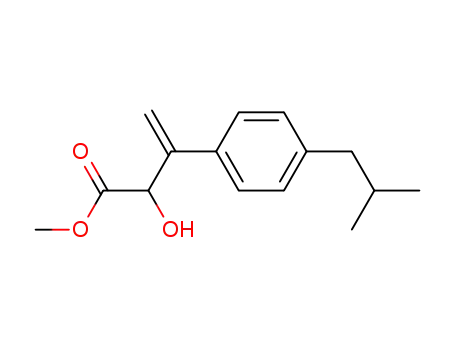 Molecular Structure of 53600-17-2 (2-Hydroxy-3-(p-isobutylphenyl)-3-butenoic acid methyl ester)