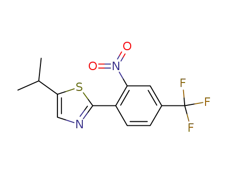 Molecular Structure of 923946-01-4 (Thiazole, 5-(1-methylethyl)-2-[2-nitro-4-(trifluoromethyl)phenyl]-)