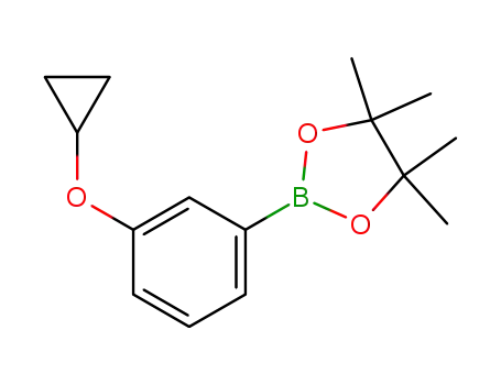 Molecular Structure of 1035690-24-4 (2-(3-Cydopropoxy-phenyl)-4,4,5,5-tetraMethy-[1,3,2]dioxaborolane)
