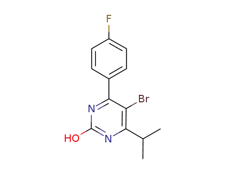 Molecular Structure of 894787-96-3 (2(1H)-Pyrimidinone, 5-bromo-4-(4-fluorophenyl)-6-(1-methylethyl)-)