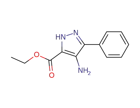 Molecular Structure of 70015-76-8 (1H-Pyrazole-3-carboxylic acid, 4-aMino-5-phenyl-, ethyl ester)