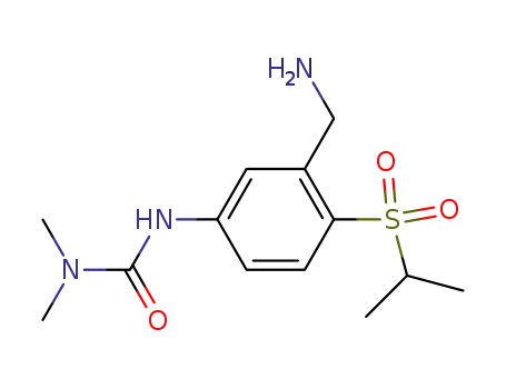 Molecular Structure of 918813-20-4 (Urea,
N'-[3-(aminomethyl)-4-[(1-methylethyl)sulfonyl]phenyl]-N,N-dimethyl-)