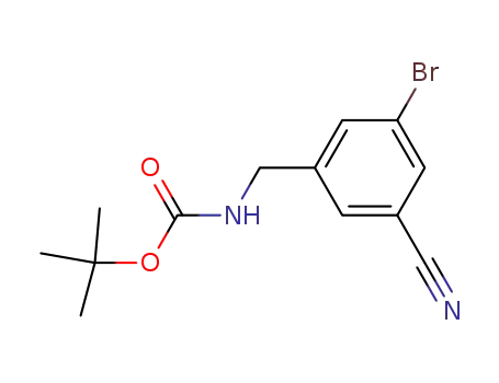 Molecular Structure of 1177558-71-2 (tert-butyl 3-bromo-5-cyanobenzylcarbamate)