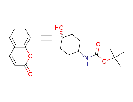 8-[(cis-4-(tert-butoxycarbonyl)amino-1-hydroxycyclohexyl)ethynyl]-2H-chromen-2-one