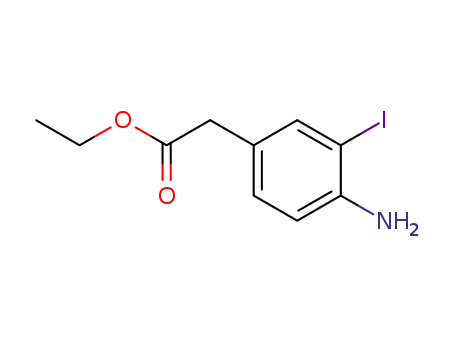 Molecular Structure of 405267-73-4 ((4-AMino-3-iodo-phenyl)-acetic acid ethyl ester)