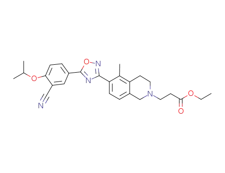 ethyl 3-[6-(5-{3-cyano-4-[(1-methylethyl)oxy]phenyl}-1,2,4-oxadiazol-3-yl)-5-methyl-3,4-dihydro-2(1H)-isoquinolinyl]propanoate