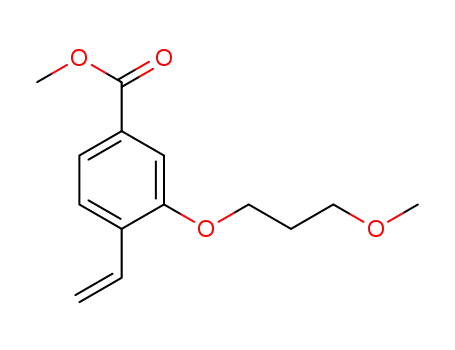 Molecular Structure of 1056678-91-1 (3-(3-methoxy-propoxy)-4-vinyl-benzoic acid methyl ester)