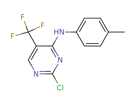 Molecular Structure of 847862-98-0 (4-Pyrimidinamine, 2-chloro-N-(4-methylphenyl)-5-(trifluoromethyl)-)
