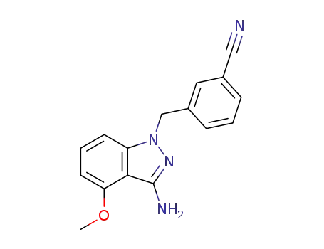 Molecular Structure of 1240518-02-8 (3-[(3-amino-4-methoxy-1H-indazol-1-yl)methyl]benzonitrile)