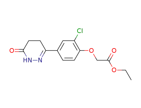 Molecular Structure of 103433-81-4 (Acetic acid,
[2-chloro-4-(1,4,5,6-tetrahydro-6-oxo-3-pyridazinyl)phenoxy]-, ethyl ester)