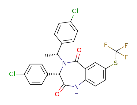 (3S)-3-(4-chlorophenyl)-4-[(R)-1-(4-chlorophenyl)ethyl]-7-(trifluoromethylthio)-1,3-dihydro-1,4-benzodiazepine-2,5-dione