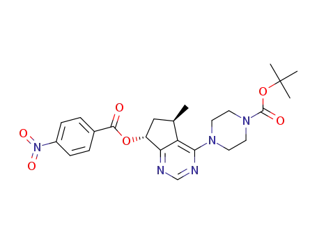 tert-butyl 4-((5R,7R)-5-methyl-7-((4-nitrobenzoyl)oxy)-6,7-dihydro-5H-cyclopenta[d]pyrimidin-4-yl)-piperazine-1-carboxylate