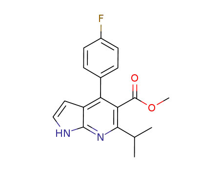 Molecular Structure of 140640-91-1 (METHYL 4-(4-FLUOROPHENYL)-6-ISOPROPYL-1H-PYRROLO[2,3-B]PYRIDINE-5-CARBOXYLATE)