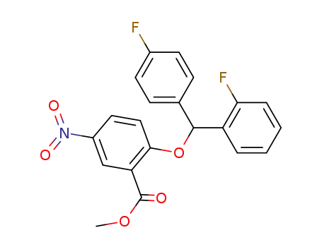 Benzoic acid, 2-[(2-fluorophenyl)(4-fluorophenyl)methoxy]-5-nitro-,
methyl ester