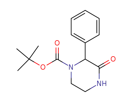 Molecular Structure of 911705-40-3 (tert-butyl 3-oxo-2-phenylpiperazine-1-carboxylate)