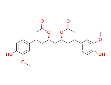 Molecular Structure of 881008-70-4 (3,5-Heptanediol, 1,7-bis(4-hydroxy-3-methoxyphenyl)-, 3,5-diacetate,
(3R,5S)-)