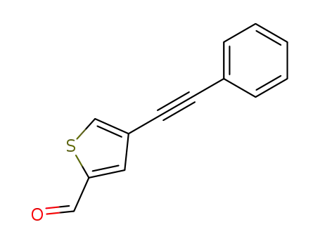Molecular Structure of 175203-58-4 (4-(2-PHENYLETH-1-YNYL)THIOPHENE-2-CARBALDEHYDE)