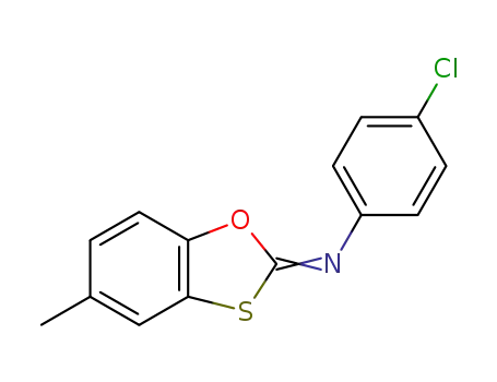 Molecular Structure of 1294010-10-8 (4-chloro-N-(5-methylbenzo[d][1,3]oxathiol-2-ylidene)benzenamine)