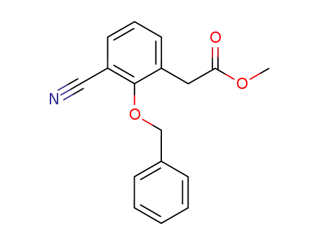 Molecular Structure of 628331-75-9 (Benzeneacetic acid, 3-cyano-2-(phenylmethoxy)-, methyl ester)