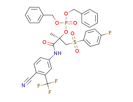 Molecular Structure of 1259485-93-2 (O-dibenzyl phosphoric acid ester of (R)-bicalutamide)