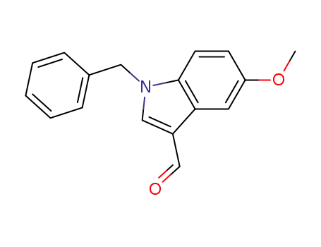 Molecular Structure of 104831-79-0 (1H-Indole-3-carboxaldehyde, 5-methoxy-1-(phenylmethyl)-)