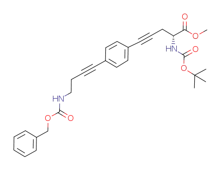 5-[4-(4-benzyloxycarbonylaminobut-1-ynyl)phenyl]-2-(R)-tert-butoxycarbonylaminopent-4-ynoic acid methyl ester