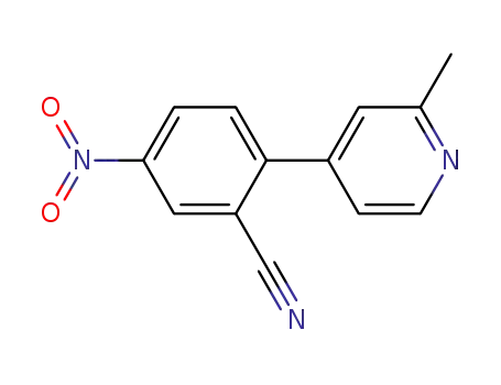 Molecular Structure of 1161362-06-6 (2-(2-methylpyridin-4-yl)-5-nitrobenzonitrile)