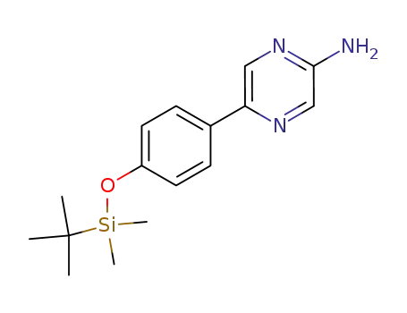 Molecular Structure of 549503-20-0 (5-(p-tert-butyldimethylsilyloxyphenyl)-2-amino-1,4-pyrazine)
